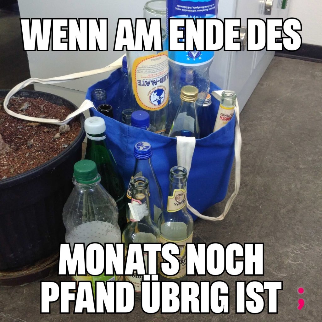 Pfand sammeln Semikolon